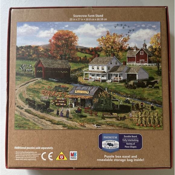 Scarecrow Farm Stand Big Ben 1000 Piece Puzzle by Bob Fair - Picture 2 of 3